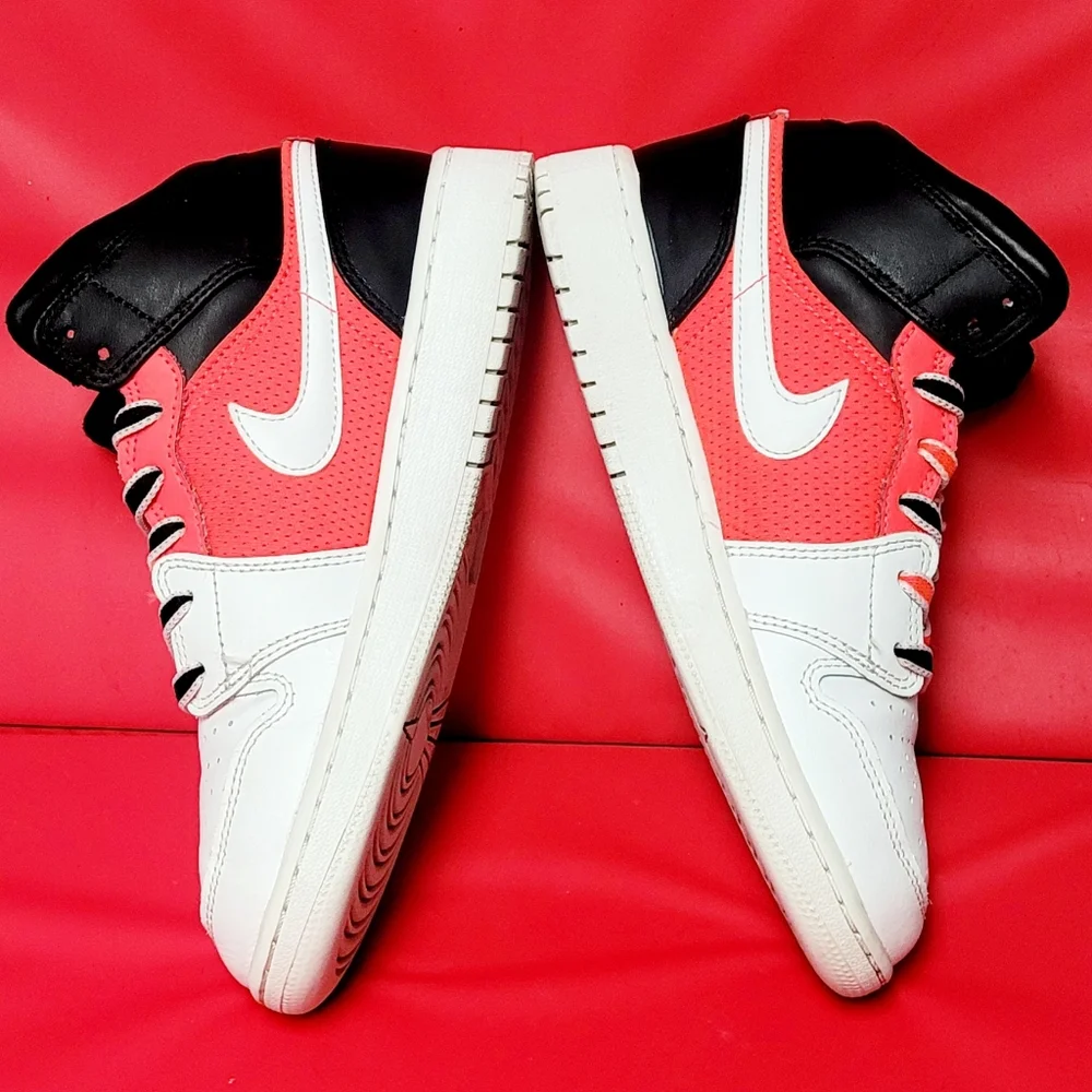 Jordan 1 Mid Black Infrared GS Shoes #FB4417-016 size 5Y Big Boys / Women's 6.5 - Picture 5 of 12